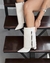 Bota Pala Média Zíper Off White - comprar online