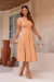 Vestido Antônia Midi Linho com Pregas - Marrom na internet