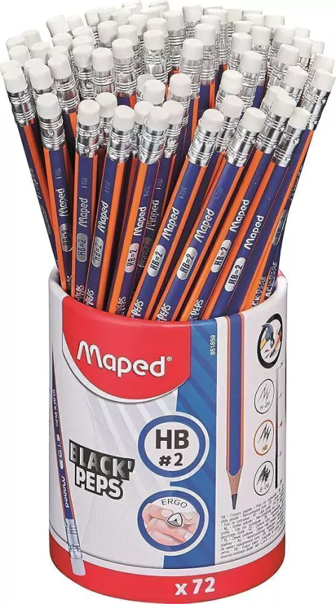 LAPIZ GRAFITO "MAPED" BLACK PEPS C/GOMA x72u (42)