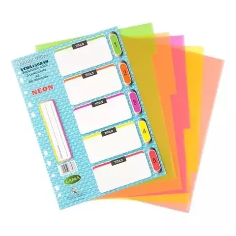 SEPARADOR "LAMA" A4 NEON x5h (4967)