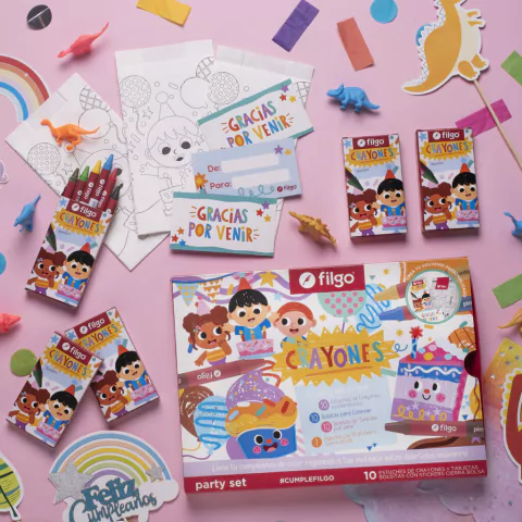 PARTY SET "CUMPLE FILGO" CRAYONES x6u(5032)