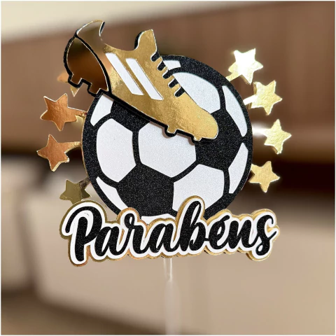 Arquivo de Corte: Topo de Bolo Parabéns Futebol | Studio e Svg - comprar online