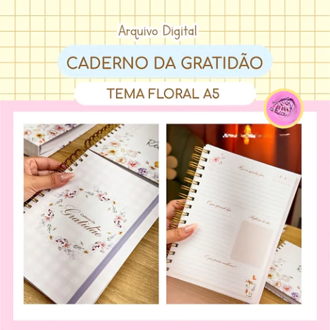 Encadernação | Caderno da Gratidão Floral - comprar online