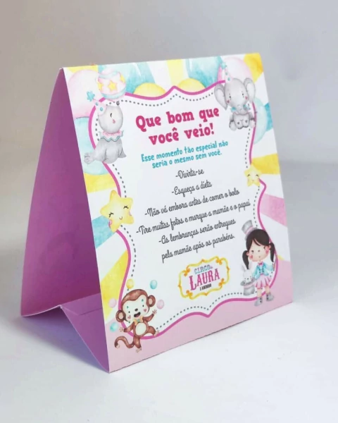 Arquivo de Corte: Placa de Mesa Circo Rosa | Studio e PDF - comprar online