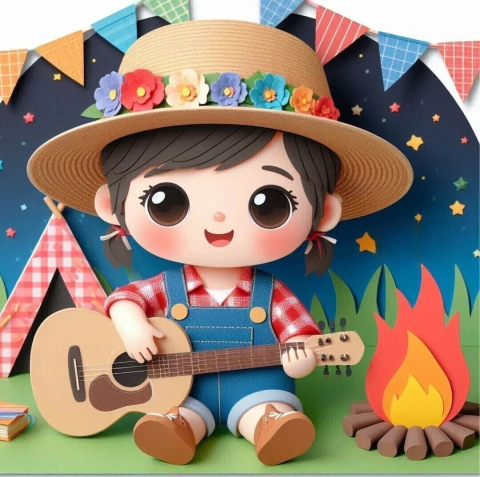 Arquivo de Corte: Topo de Bolo Festa Junina Menina Arraiá 256 - comprar online