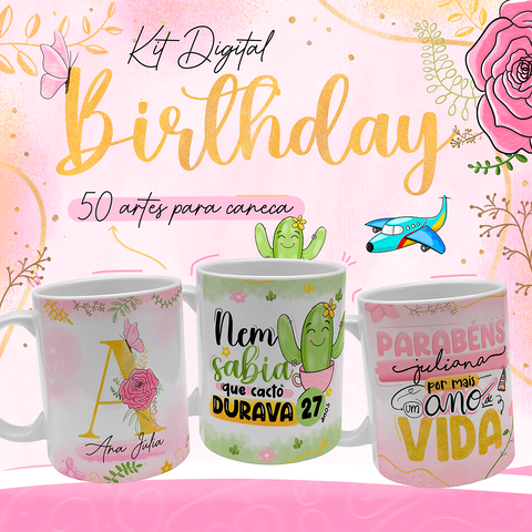 Arquivo Digital | Pack Sublimação Canecas Aniversário #02 - comprar online