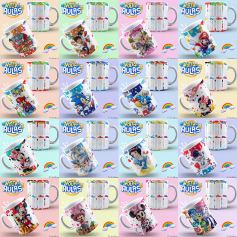 Arquivo Digital | Pack Sublimação Volta as Aulas Canecas Tabuada Vol 1 - comprar online