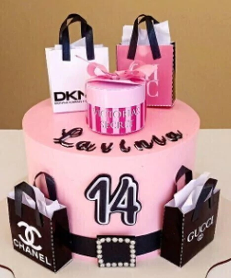 Arquivo de Corte: Topo de Bolo Boutique Compras + Sacolas 3d 001 - comprar online