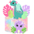 ARQUIVO DE CORTE TOPO DE BOLO DINOSSAURO CUTE 011