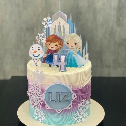 Arquivo de Corte Topo de Bolo Frozen Aquarelado Cute 016 - comprar online