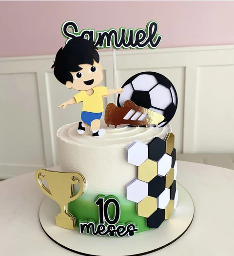 Arquivo de Corte: Topo de Bolo Menino Cute Futebol 005 - comprar online