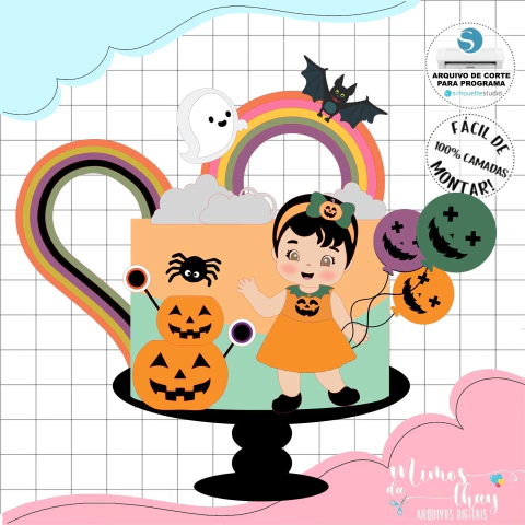 Arquivo de Corte Topo de Bolo Menina Baby Halloween 063 | STUDIO - comprar online
