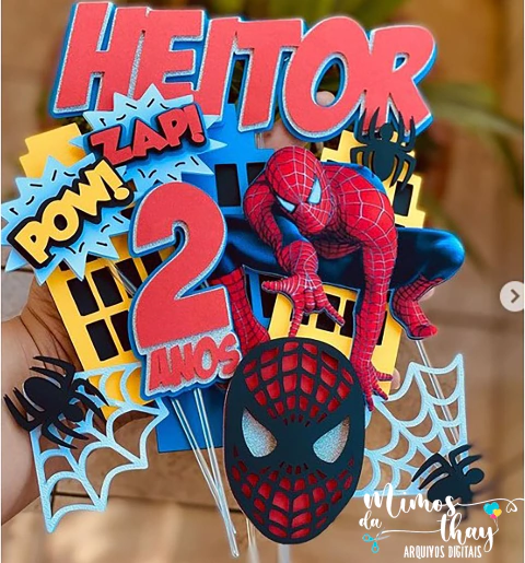 Arquivo de Corte: Topo de Bolo Homem Aranha 008 - comprar online