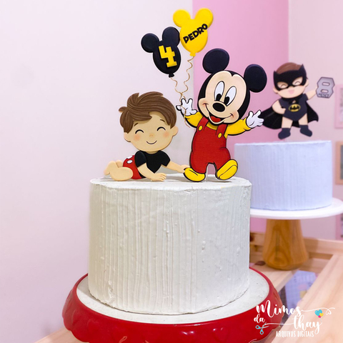 Arquivo de Corte: Topo de Bolo Bebê Menino e Mickey Baby 010 - comprar online