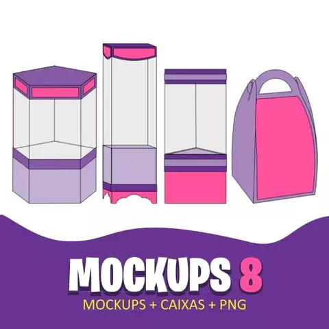Arquivo de Corte | Mockups + Caixa + Png 8 | Studio e Png - comprar online