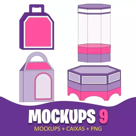 Arquivo de Corte | Mockups + Caixa + Png 9 | Studio e Png - comprar online