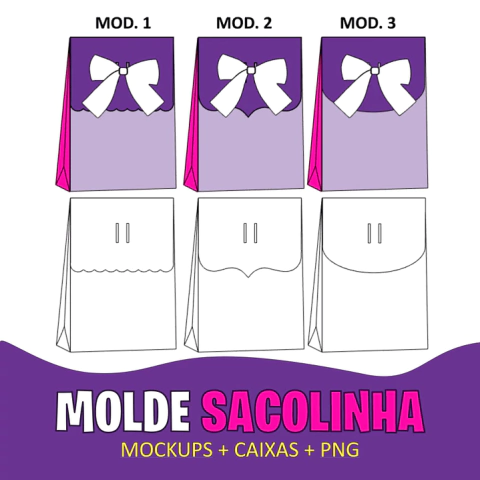 Arquivo Digital | Molde Limpo Sacolinha | STUDIO E PDF - comprar online