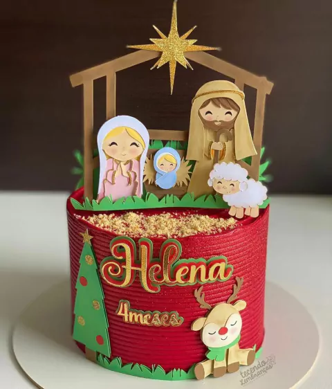 ARQUIVO DE CORTE TOPO DE BOLO NATAL PRESÉPIO 170