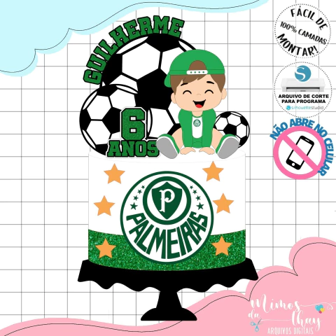 Arquivo de Corte: Topo de Bolo Baby Palmeiras 009 - comprar online