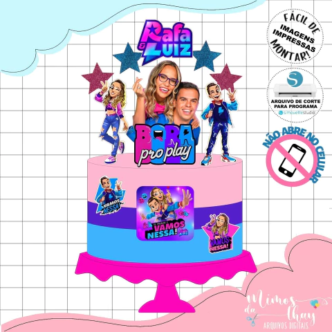 Arquivo de Corte: Topo de Bolo Rafa e Luiz 001 - comprar online