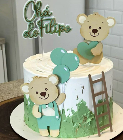 Arquivo de Corte: Topo de Bolo Chá de Bebê Ursinho 005 - comprar online