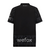 Camisa masculina preta do AC Milan 23/24 da PUMA, vista traseira, com detalhes em preto e logo "wefox" na parte inferior.