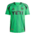 Camisa titular do Austin FC 2025, nas cores verde e preto, com o logo da Adidas e patrocinador YETI.
