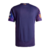 "Camisa reserva do LA Galaxy, temporada 2025, degradê de roxo e azul com linhas verticais, vista traseira."