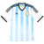 Camisa Seleção Argentina Retrô Home 2014 - Torcedor - Masculina - Branca e Azul