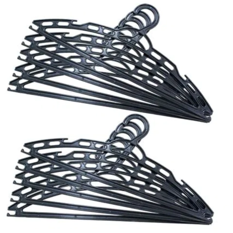Kit Cabide Resistente Preto Guarda Roupas 10 Peças