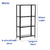 Estante 1,40x70x30 Preta com 4 Prateleiras - comprar online