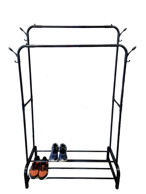 Arara Dupla Cabideiro de Roupa com 2 Sapateira Multiuso Closet - comprar online