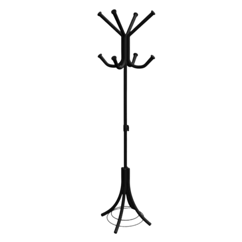 Cabideiro Mancebo 8 Hastes Super Resistente Preto