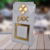 Placa pix qr Code em Acrílico Branco com Dourado
