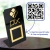 Placa Porta Qrcode pix 14x9 Preto com Dourado - Paraiso do Lojista