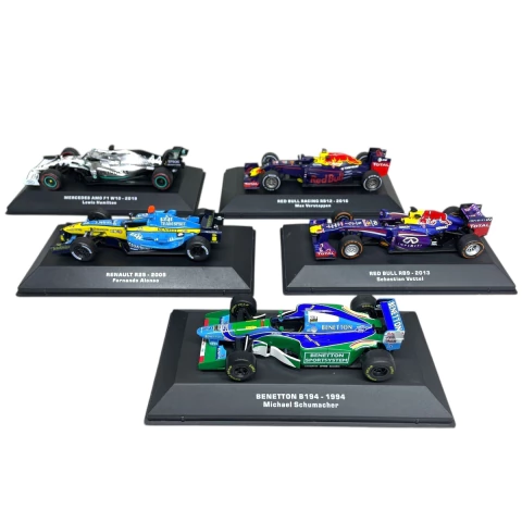 Combo Campeões da F1 com 05 miniaturas de carros em Escala 1:43