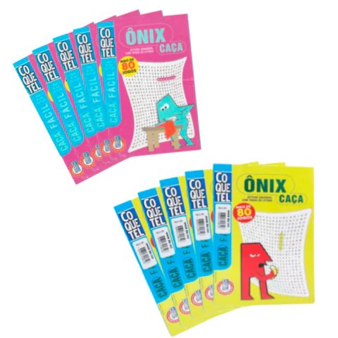 Passatempo: Kit Caça Palavras, Nível Fácil, 10 Unidades, 2 Capas - Edição 56