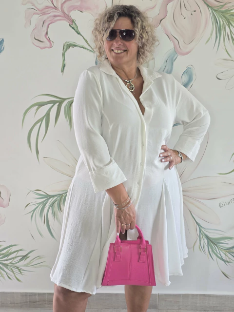 Vestido camisero -Rufina- gajos inferiores Crepe - comprar online