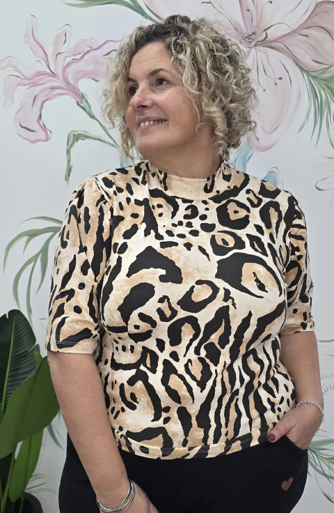 Remera media polera -Mocca- - comprar online