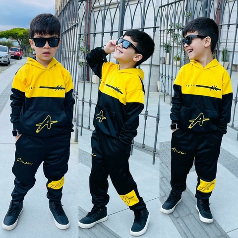 Conjunto Inverno Casaco e Calça Amarelo - 4 ao 14 Anos
