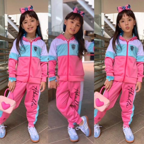 Conjunto Feminino de Inverno Bala Rosa Blusa e Calça - 4 ao 12 Anos - comprar online