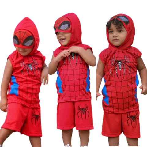 Conjunto De Roupa Com Capuz Temática Personagem Homem Aranha - comprar online