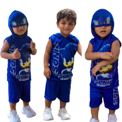 Conjunto De Roupa Com Capuz Tematico Personagem Sonic - comprar online