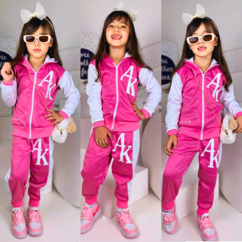 Conjunto Inverno Casaco e Calça Rosa - 4 ao 12 Anos