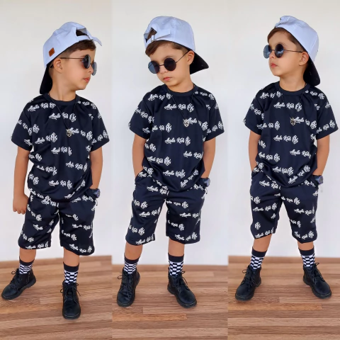 Conjunto Infantil Camiseta E Bermuda Dry Fit - 4 a 12 anos