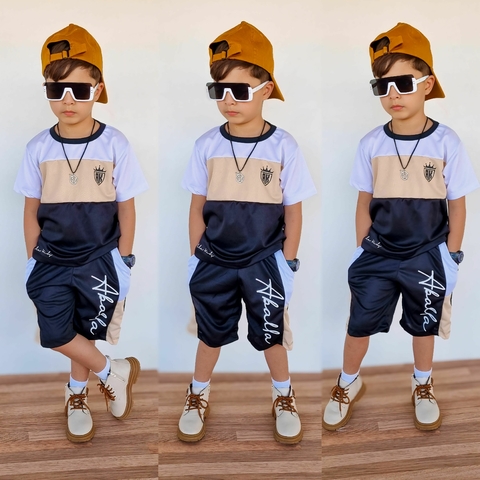 Conjunto Infantil Masculino Camiseta e Bermuda Aballa