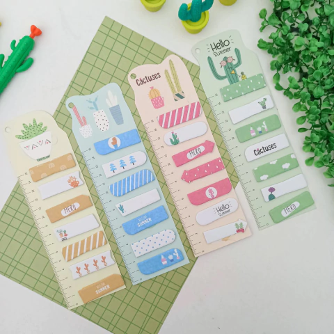 Bloco Autoadesivos Fofos c/ Reguá