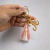 Chaveiro Nossa Senhora Manto Cor de Rosa + Pingente Fé - Argola Dourada Mosquetão