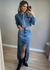 Saia Jeans Midi Sandra na internet