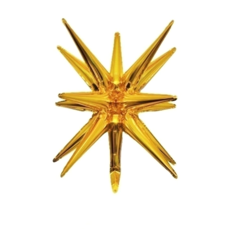 Globo Estrella 14 puntas Dorado x10 unidades